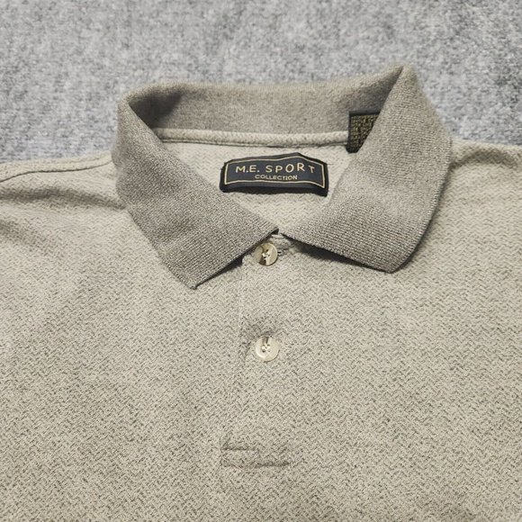 M.E. Sport Polo Shirt Mens Large Green Pullover long Sleeve Cotton Blend - Picture 8 of 16